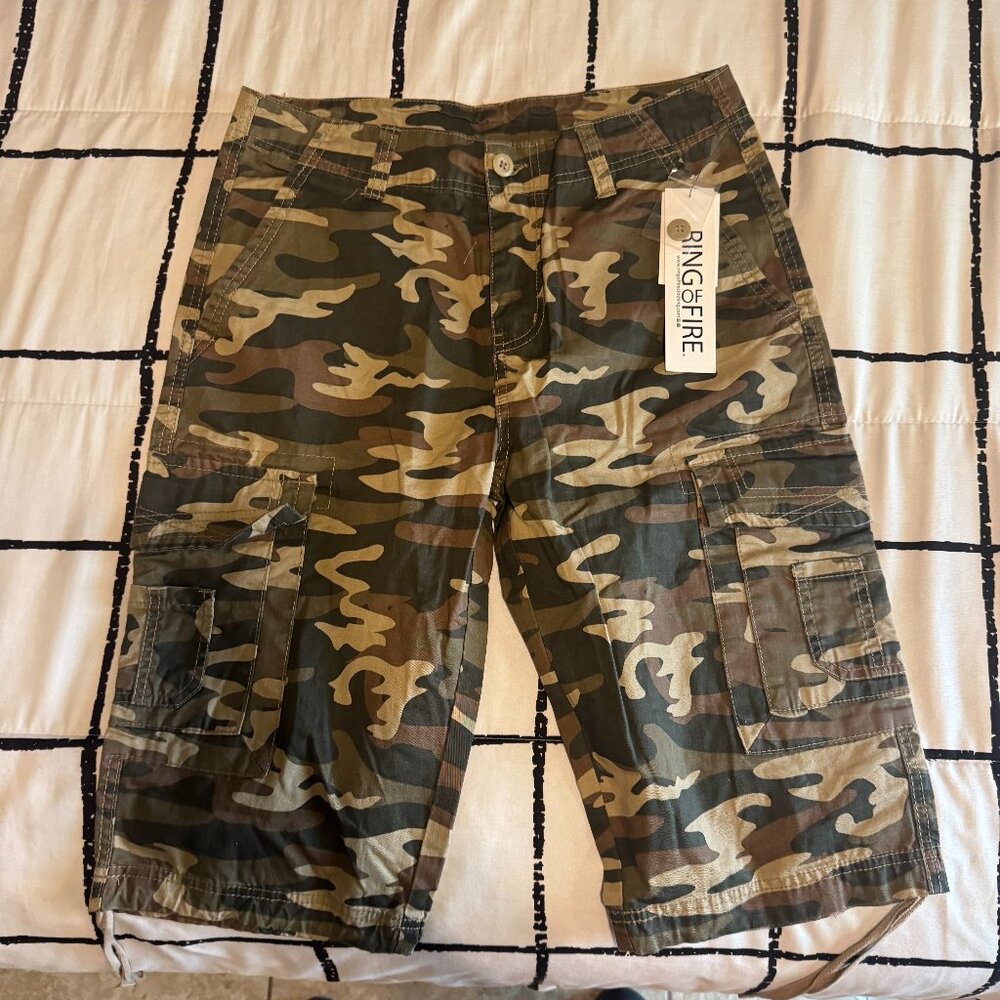 Ring of Fire Green Camo Shorts